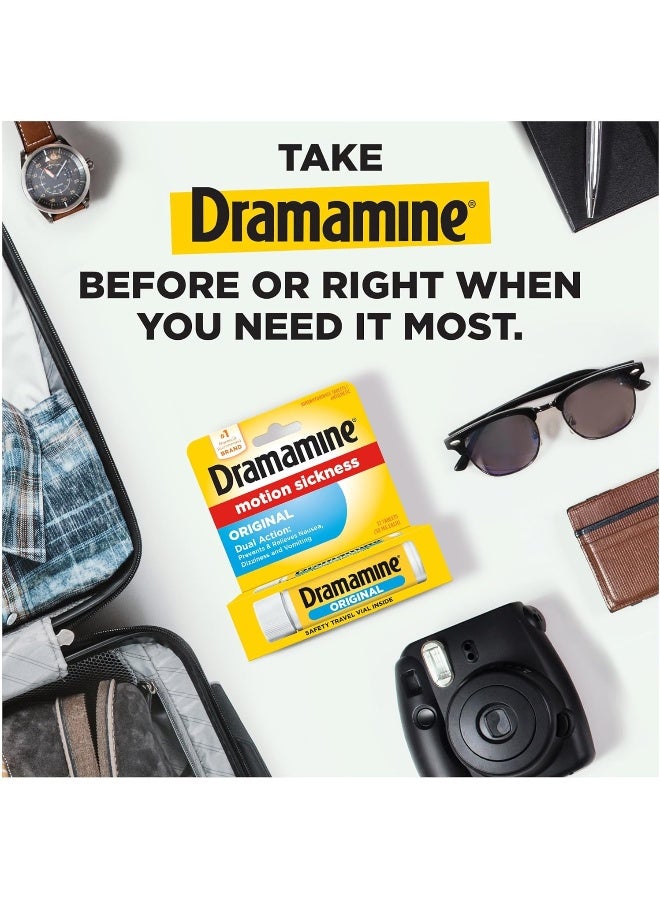 Dramamine Motion Sickness Original, Travel Vial, 12 Count, 3 Pack - Image 3